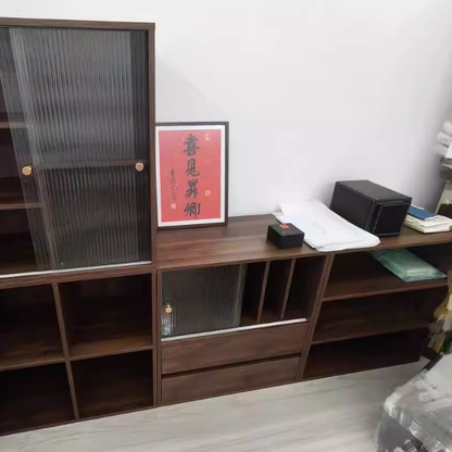 Traditional Chinese Eco Board Acrylic Square Storage Cabinet 2-Drawer For Living Room
