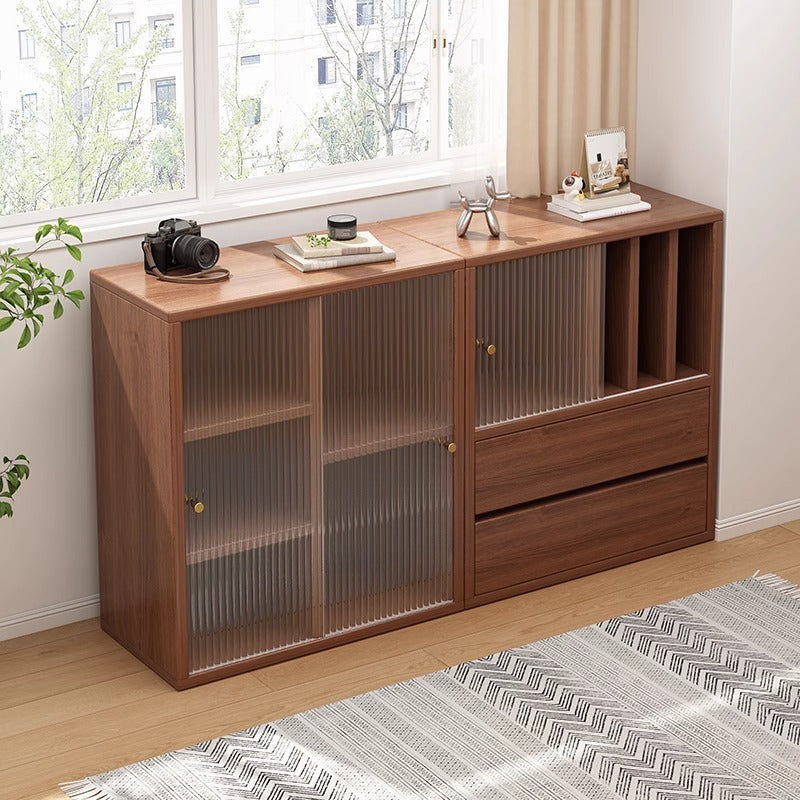 Traditional Chinese Eco Board Acrylic Square Storage Cabinet 2-Drawer For Living Room