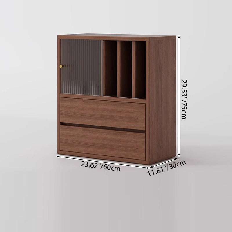 Traditional Chinese Eco Board Acrylic Square Storage Cabinet 2-Drawer For Living Room