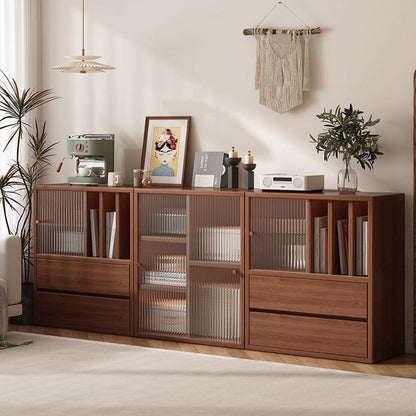 Traditional Chinese Eco Board Acrylic Square Storage Cabinet 2-Drawer For Living Room