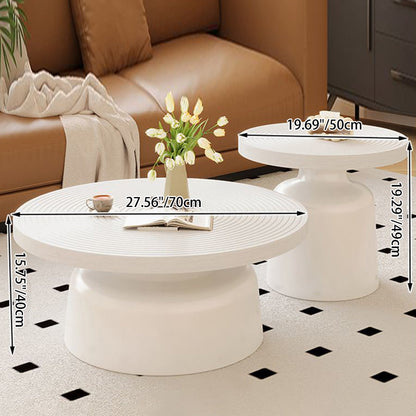Modern Minimalist Eco Board Stainless Steel Round Textured Coffee Table 1 Tier For Living Room