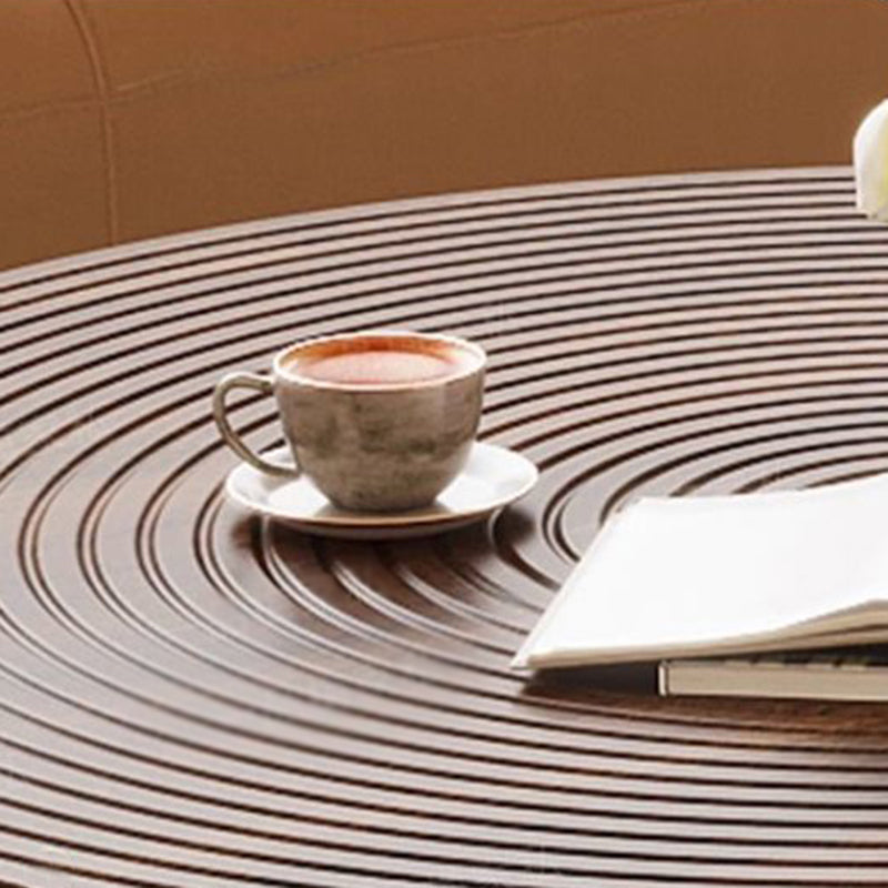 Modern Minimalist Eco Board Stainless Steel Round Textured Coffee Table 1 Tier For Living Room