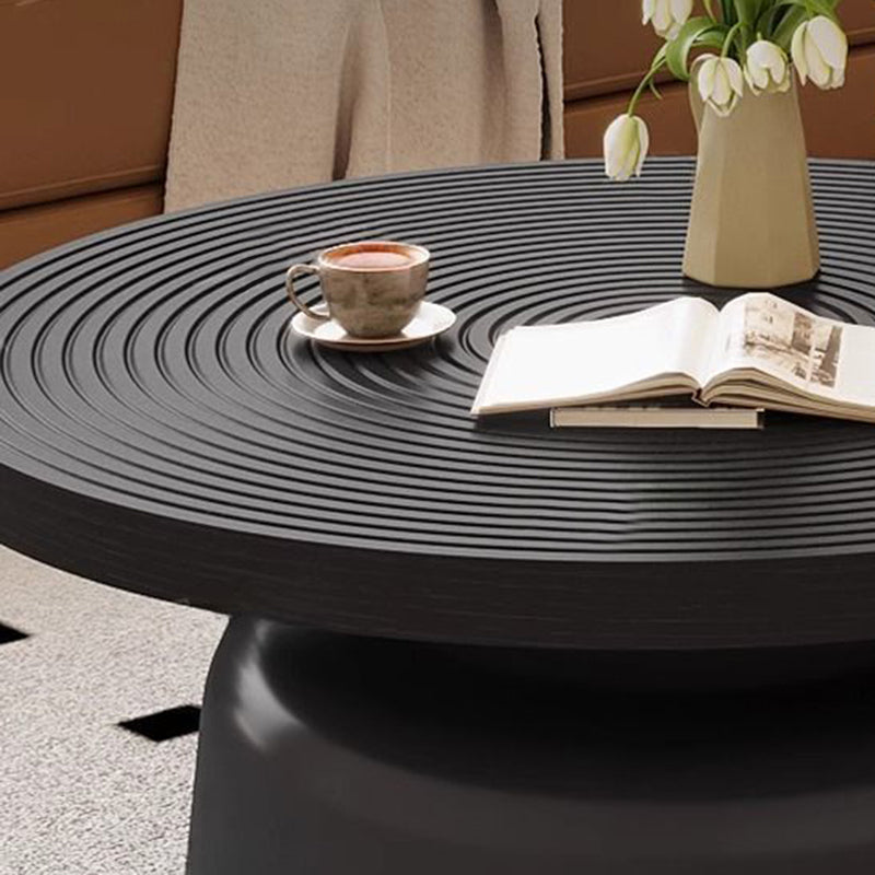 Modern Minimalist Eco Board Stainless Steel Round Textured Coffee Table 1 Tier For Living Room