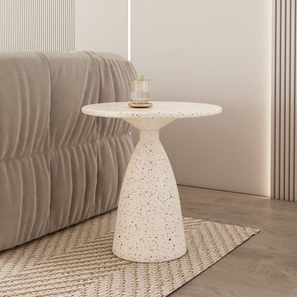 Traditional Japanese Carbon Steel Round Conical End Table 1 Tier For Living Room