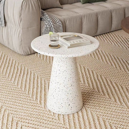 Traditional Japanese Carbon Steel Round Conical End Table 1 Tier For Living Room