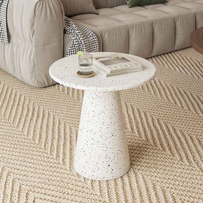 Traditional Japanese Carbon Steel Round Conical End Table 1 Tier For Living Room