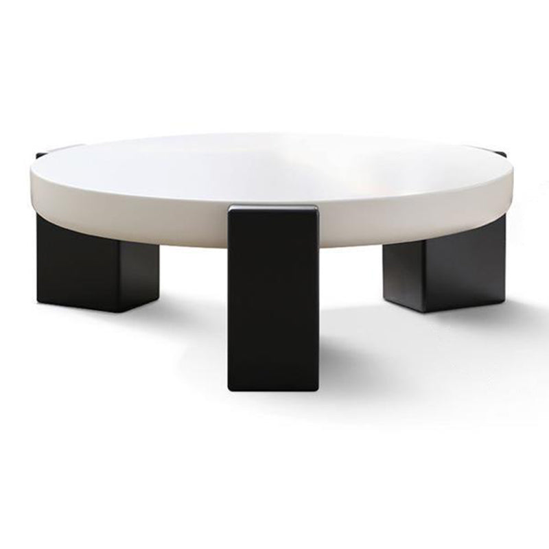 Contemporary Scandinavian MDF Rectangular Round Coffee Table 1 Tier For Living Room