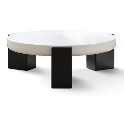 Contemporary Scandinavian MDF Rectangular Round Coffee Table 1 Tier For Living Room