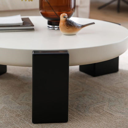 Contemporary Scandinavian MDF Rectangular Round Coffee Table 1 Tier For Living Room