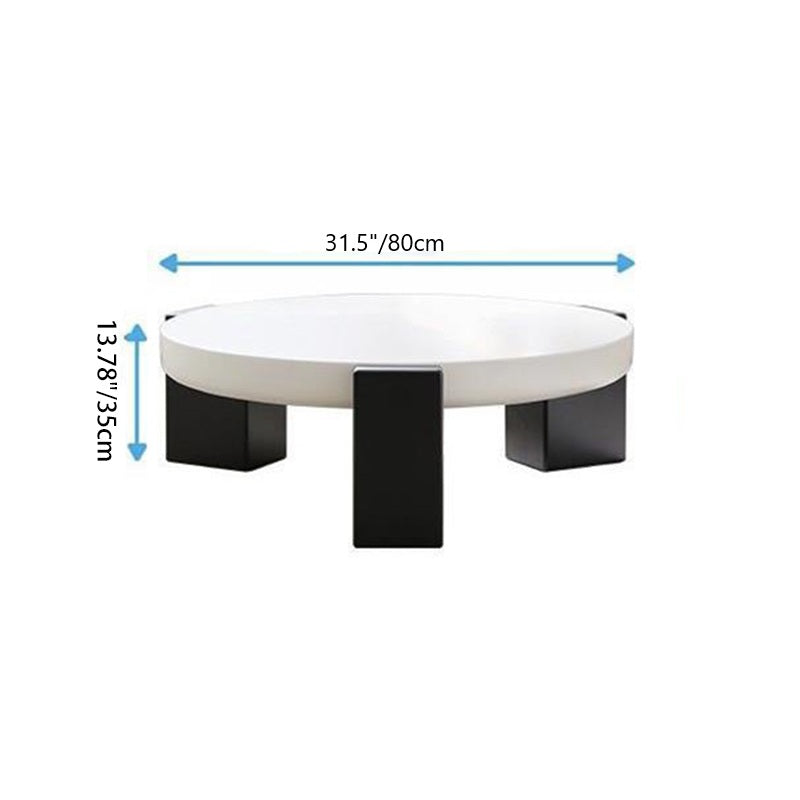 Contemporary Scandinavian MDF Rectangular Round Coffee Table 1 Tier For Living Room