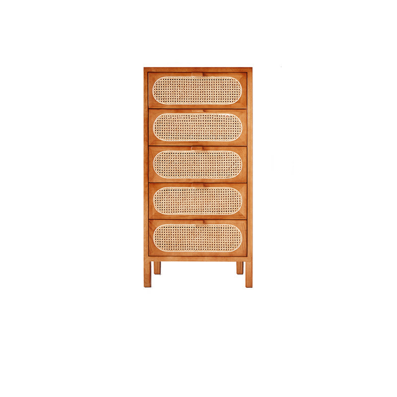 Traditional Chinese Ash Wood Solid Wood Multi-Layer Board Woven Rattan Rectangular Storage Cabinet 5/8 Drawers For Living Room