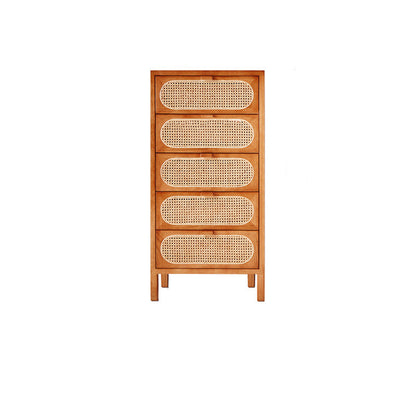 Traditional Chinese Ash Wood Solid Wood Multi-Layer Board Woven Rattan Rectangular Storage Cabinet 5/8 Drawers For Living Room