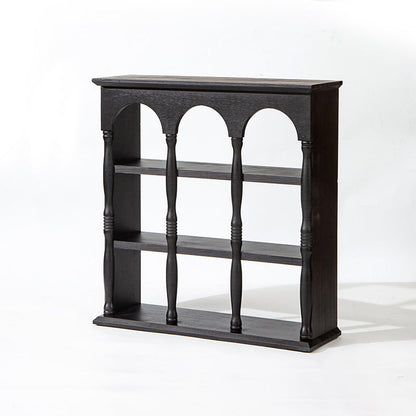 Traditional French Solid Wood Arched Square Storage Shelf 3-Tier For Living Room