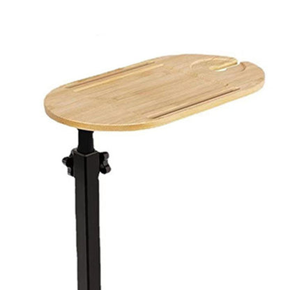 Traditional Chinese Bamboo Iron Adjustable Oval Side Table 1 Tier For Living Room