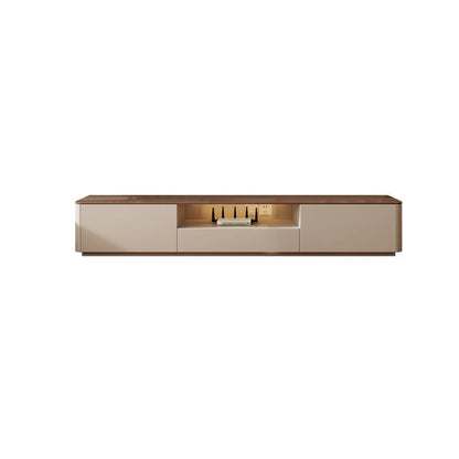 Traditional French Solid Wood Eco Board Rounded Rectangular TV Stand With 2/3 Drawers For Living Room