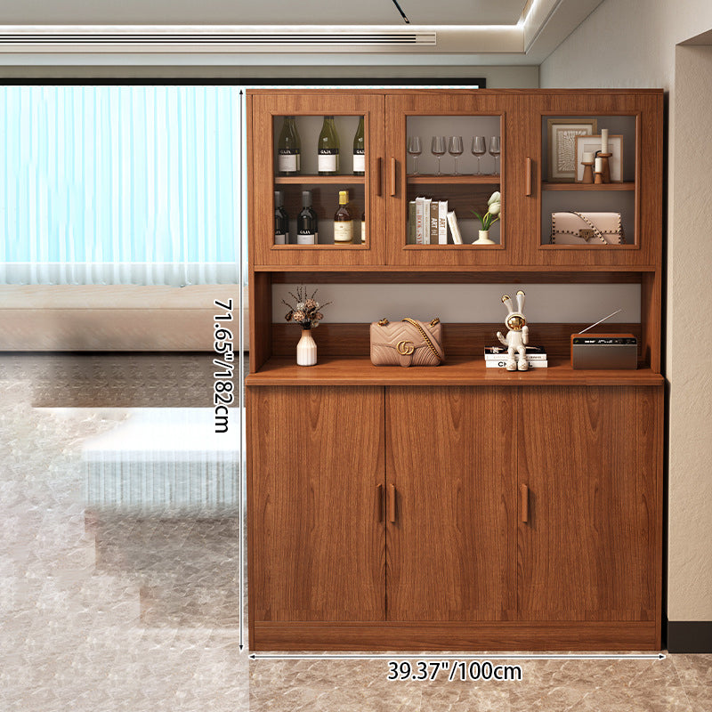 Traditional Vintage MDF Rectangular Storage Cabinet 6-Cabinets For Living Room