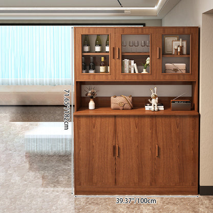 Traditional Vintage MDF Rectangular Storage Cabinet 6-Cabinets For Living Room