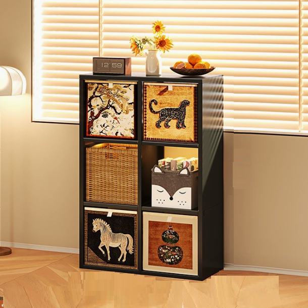 Modern Minimalist Carbon Steel Square Rectangle Storage Cabinet 4/6/8-Cabinet For Living Room