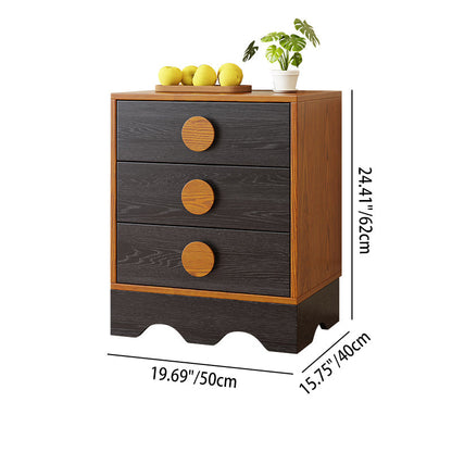 Traditional Chinese Rubberwood Solid Wood Multi-Layer Board Wave Rectangular Storage Cabinet With 2/3/4/7 Drawers For Living Room