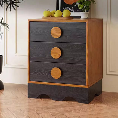 Traditional Chinese Rubberwood Solid Wood Multi-Layer Board Wave Rectangular Storage Cabinet With 2/3/4/7 Drawers For Living Room