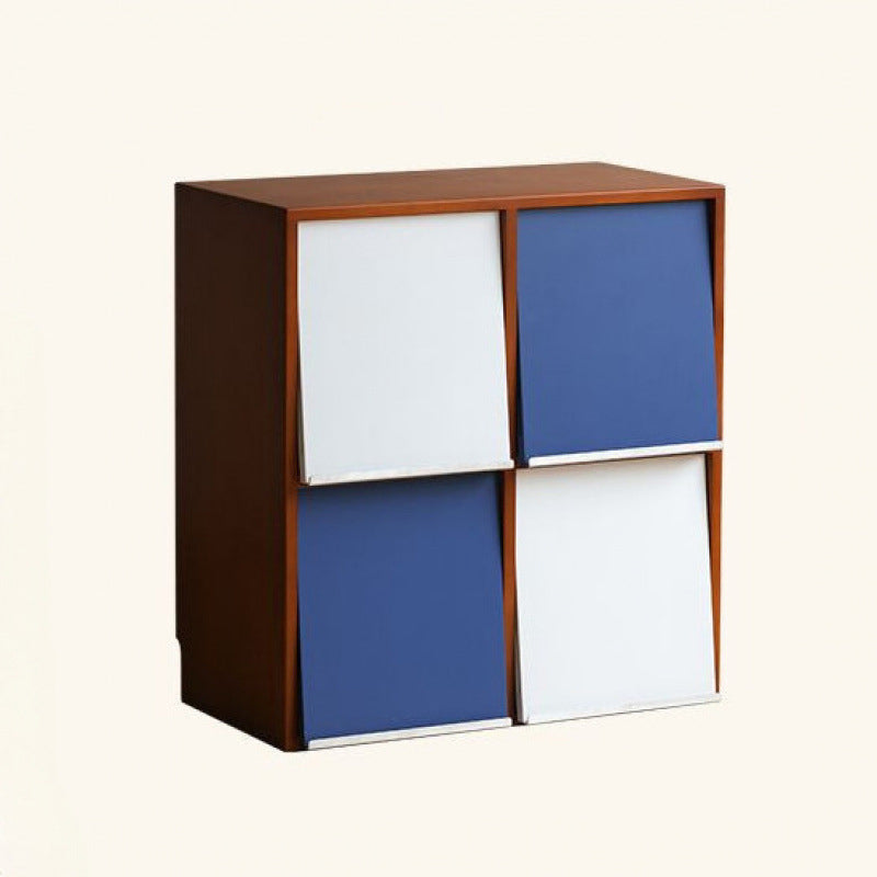 Traditional French Rubber Wood Stainless Steel Square Storage Cabinet 4/6 Storage For Living Room