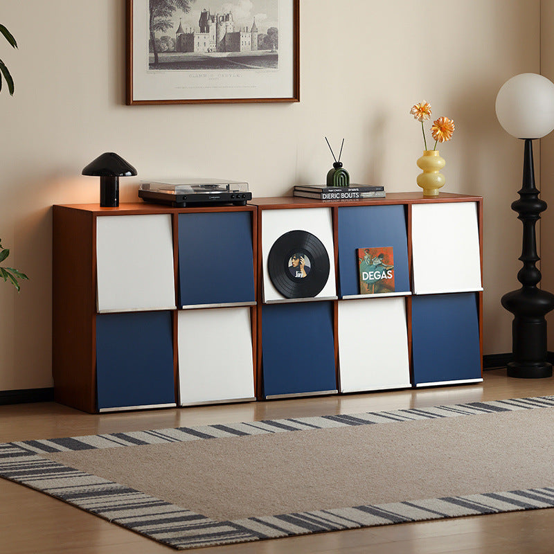 Traditional French Rubber Wood Stainless Steel Square Storage Cabinet 4/6 Storage For Living Room