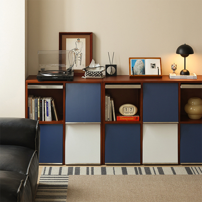 Traditional French Rubber Wood Stainless Steel Square Storage Cabinet 4/6 Storage For Living Room