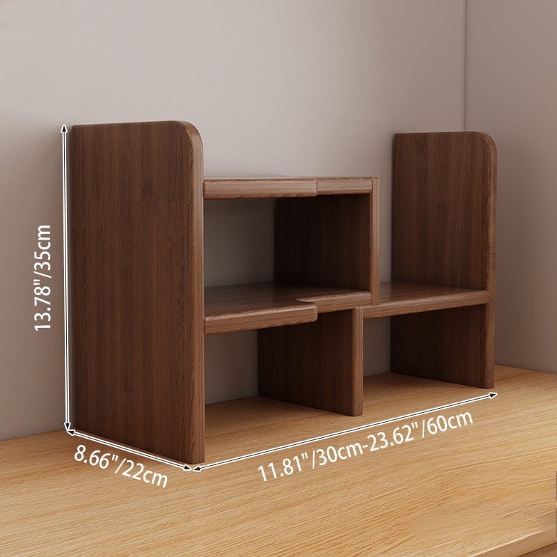 Traditional Chinese Engineered Wood Rectangular Bookshelf 2-Tier For Living Room