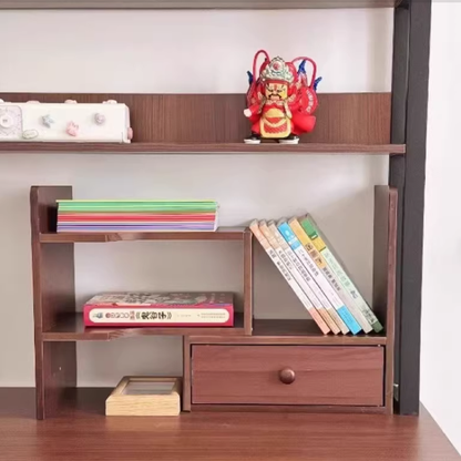 Traditional Chinese Engineered Wood Rectangular Bookshelf 2-Tier For Living Room