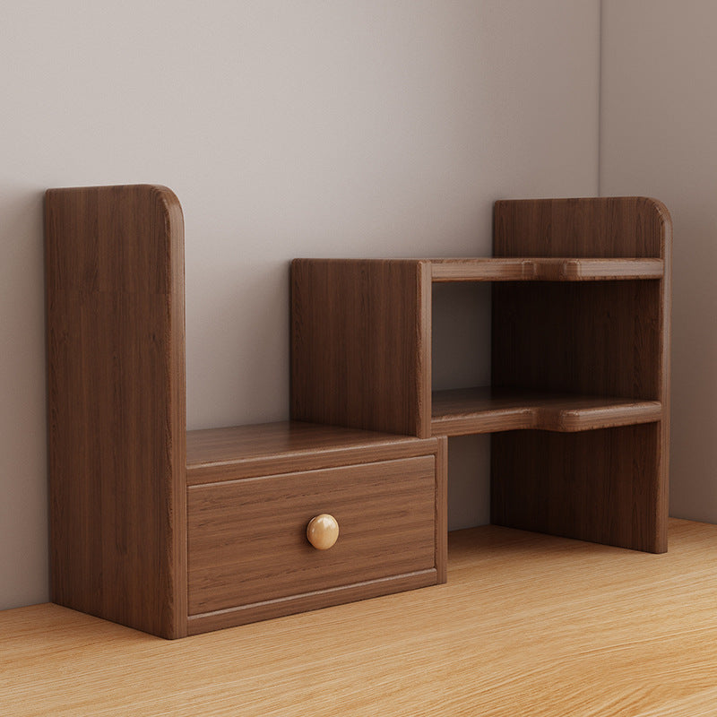 Traditional Chinese Engineered Wood Rectangular Bookshelf 2-Tier For Living Room