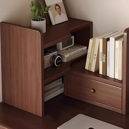 Traditional Chinese Engineered Wood Rectangular Bookshelf 2-Tier For Living Room