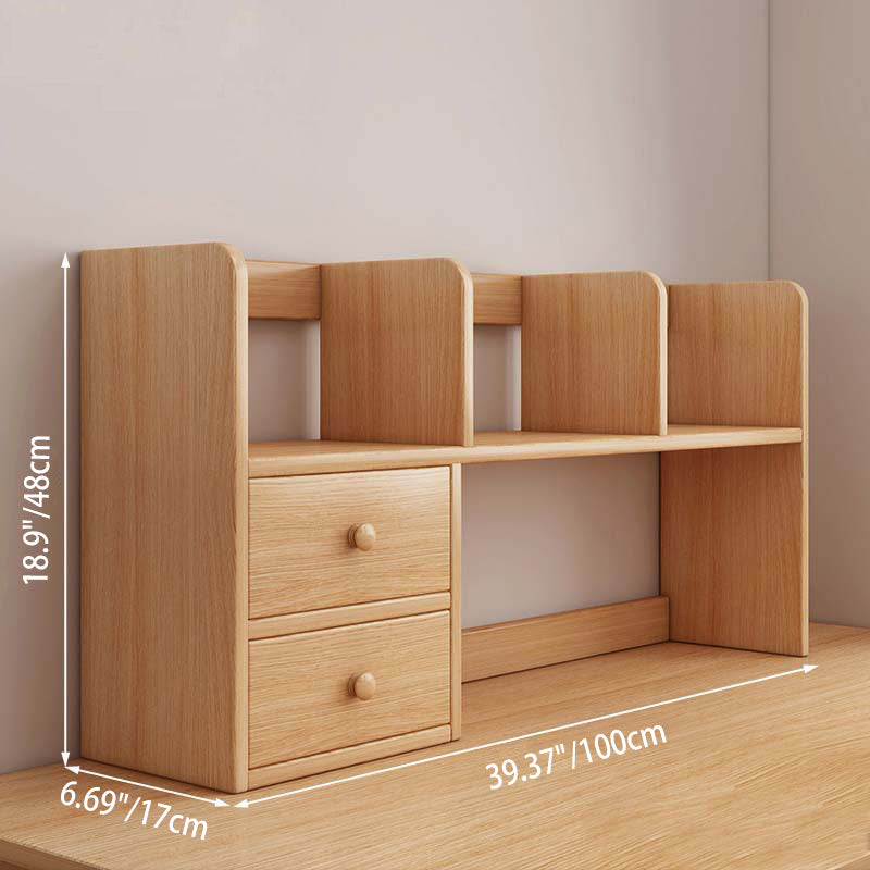 Traditional Chinese Engineered Wood Rectangular Bookshelf 2-Tier For Living Room