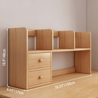 Traditional Chinese Engineered Wood Rectangular Bookshelf 2-Tier For Living Room