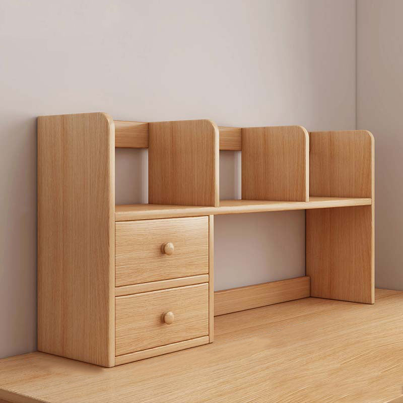 Traditional Chinese Engineered Wood Rectangular Bookshelf 2-Tier For Living Room