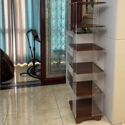Modern Minimalist Acrylic Solid Wood Square Bookshelf 3/4/5/6-Tier For Living Room