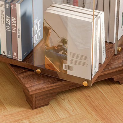 Modern Minimalist Acrylic Solid Wood Square Bookshelf 3/4/5/6-Tier For Living Room