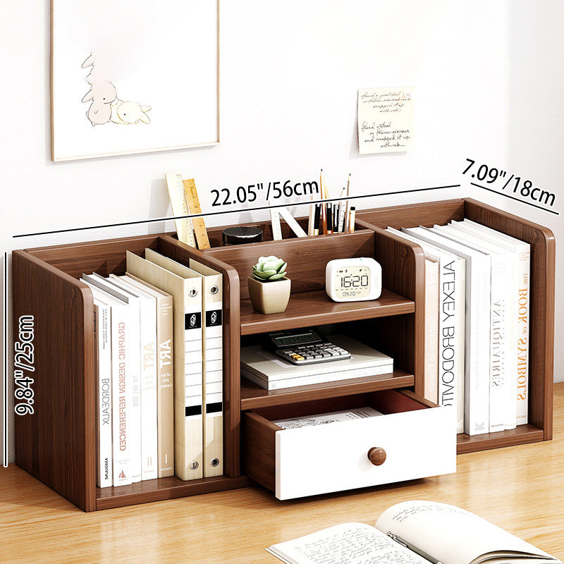 Modern Minimalist MDF Rectangular Desktop Storage Shelf With 1 Drawer For Living Room