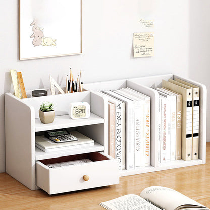 Modern Minimalist MDF Rectangular Desktop Storage Shelf With 1 Drawer For Living Room
