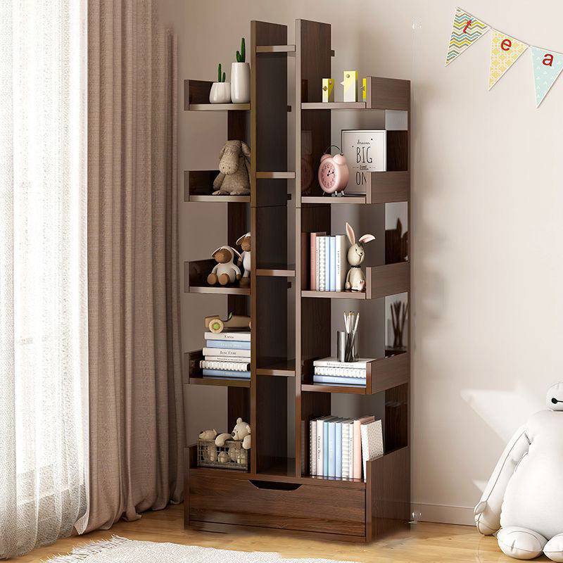 Traditional Vintage Engineered Wood Rectangular Right-Angle Storage Shelf 15 Tier For Living Room