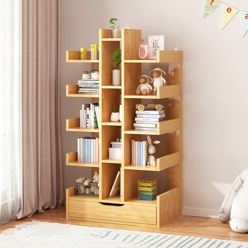 Traditional Vintage Engineered Wood Rectangular Right-Angle Storage Shelf 15 Tier For Living Room