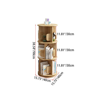 Contemporary Creative Solid Wood Rotating Round Shelf 2/3/4 Tier For Living Room