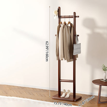 Traditional Vintage Solid Wood Cylindrical Square Hall Tree 1/2 Tier For Bedroom