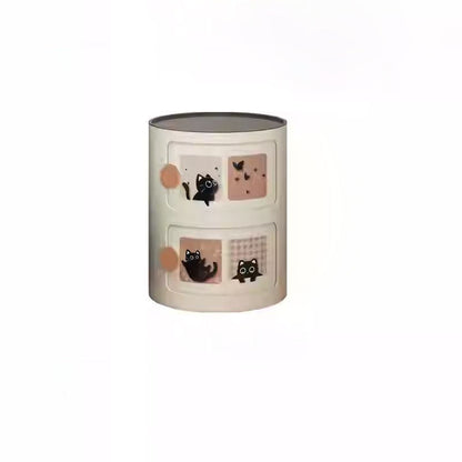 Contemporary Creative ABS Round Animal Nightstand 2/3 Tier For Bedroom