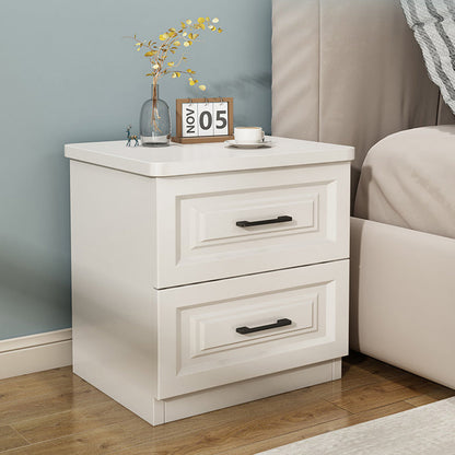 Traditional Chinese Solid Wood Eco Board Square Nightstand 2/3 Drawer For Bedroom
