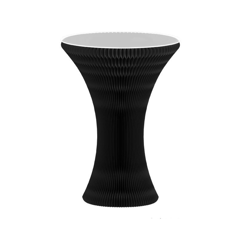 Contemporary Creative Kraft Paper PU Leather Acrylic Curved Round Side Table 1-Tier For Living Room