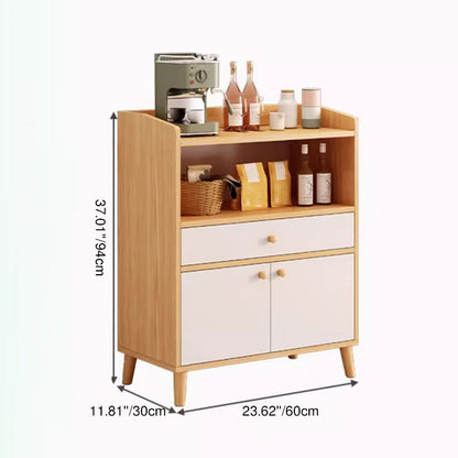 Contemporary Scandinavian Eco-Friendly Engineered Board Cylindrical Rectangular Storage Cabinet 2-Tiers For Living Room