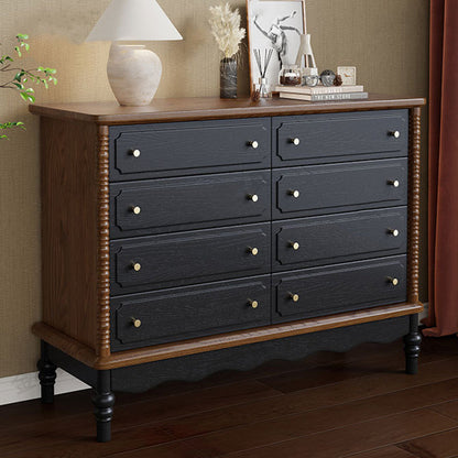 Traditional French Cherry Wood Roman Column Rectangular Storage Cabinet 5/6/8 Drawers For Living Room