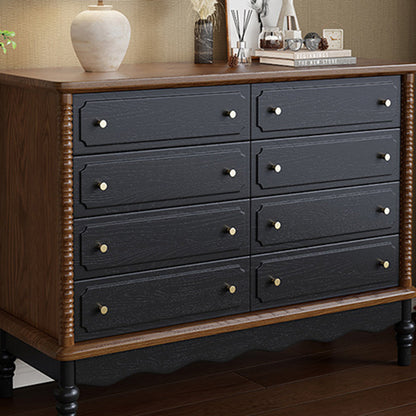 Traditional French Cherry Wood Roman Column Rectangular Storage Cabinet 5/6/8 Drawers For Living Room