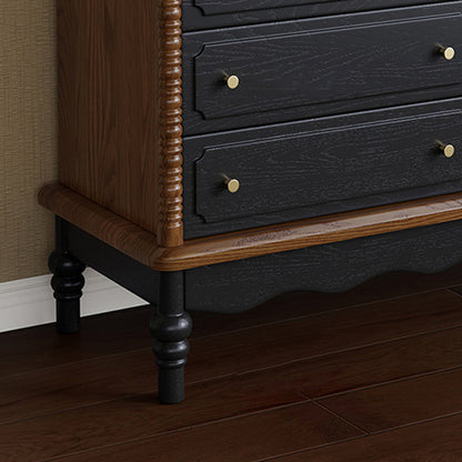Traditional French Cherry Wood Roman Column Rectangular Storage Cabinet 5/6/8 Drawers For Living Room