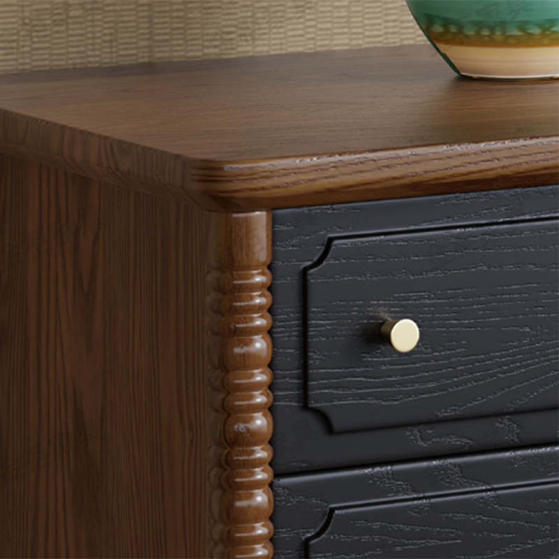 Traditional French Cherry Wood Roman Column Rectangular Storage Cabinet 5/6/8 Drawers For Living Room